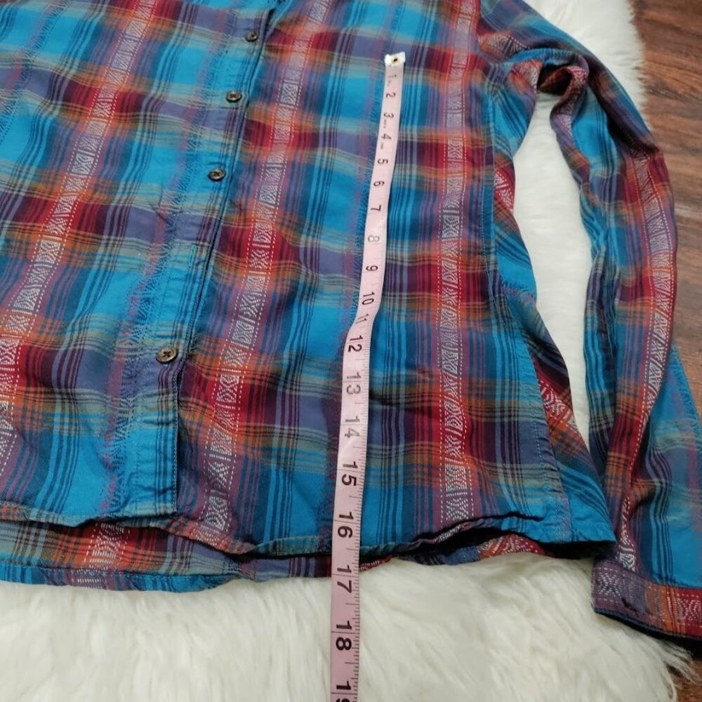 Sherpa Adventure Gear Wool and Tencel Plaid Hiking Cowgirl Button Down Shirt S - Picture 11 of 13
